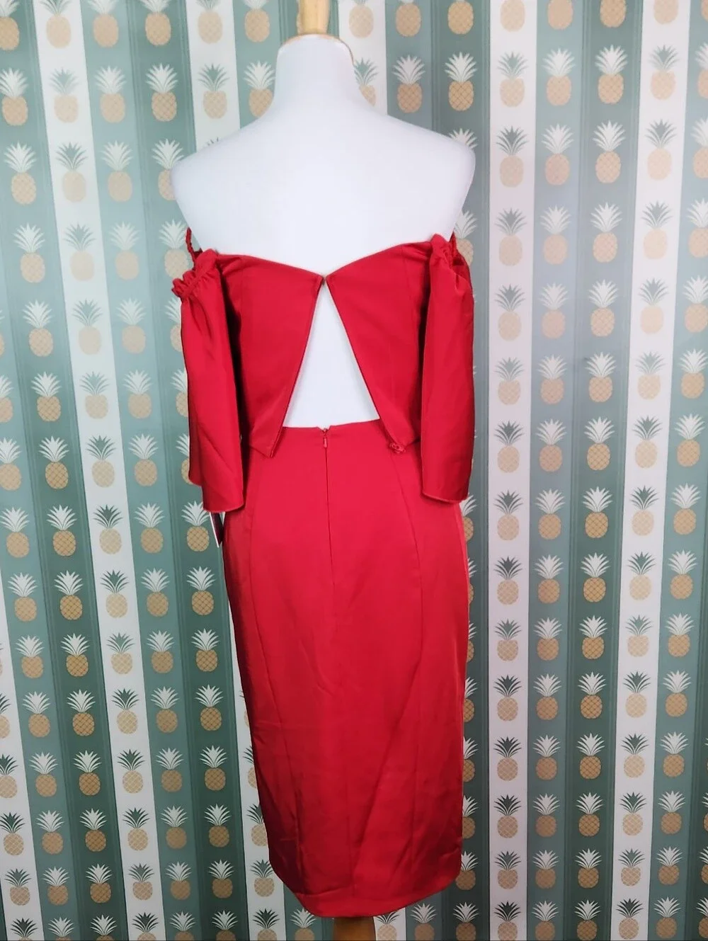 Rachel Allen L1085 Red Off-Shoulder Skirt Set